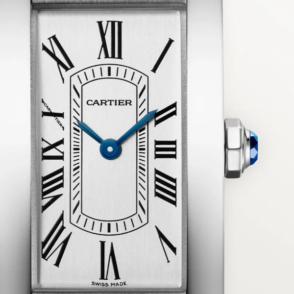 Americaine Silver Case & Black Leather Straps