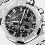 Audemars Piguet Black Chronograph Dial Silver Bracelet
