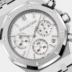 Audemars Piguet Silver Royal Oak Chronograph White Dial