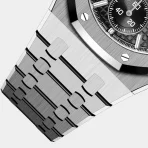 Black Chronograph Dial With Silver Bracelet