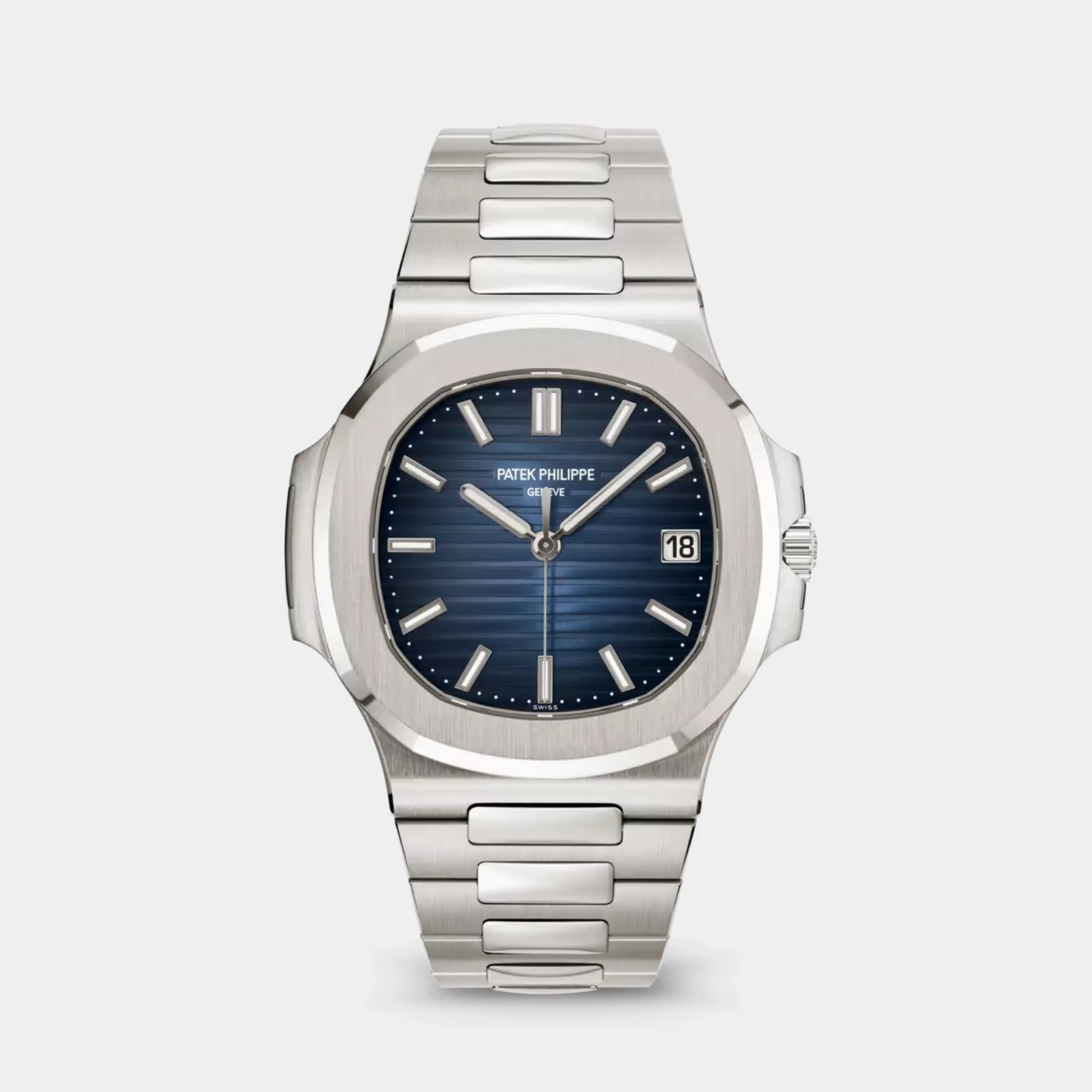 Patek Philippe Nautilus Silver With Blue Sigma Dial Patek Philippe Nautilus Silver With Blue Sigma Dial