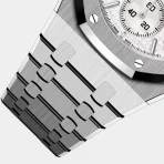 Silver Royal Oak Chronograph With White Dial