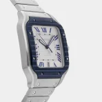 Santos Silver Case With Blue Bezel