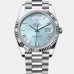 DAY-DATE 40 Silver with Ice Blue