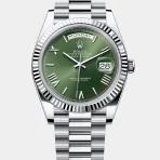 DAY-DATE 40 mint Green Dial Fluted Bezel