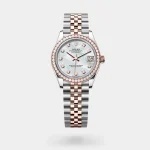 Rolex Lady-Date Just Everose Gold & Silver Diamond-Set Dial