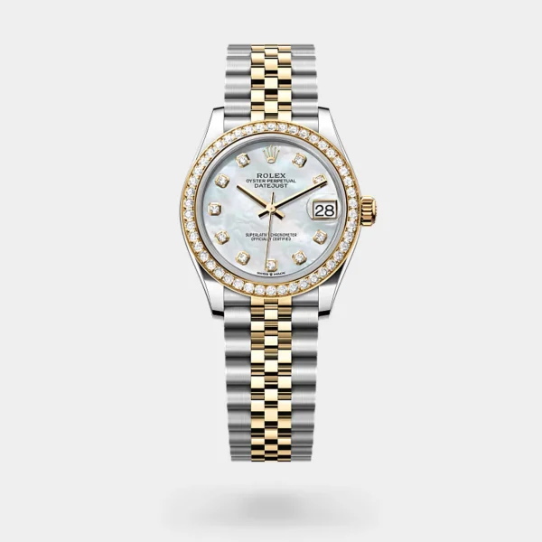 Rolex Lady-Date Just Silver & Gold Diamond-Set Dial