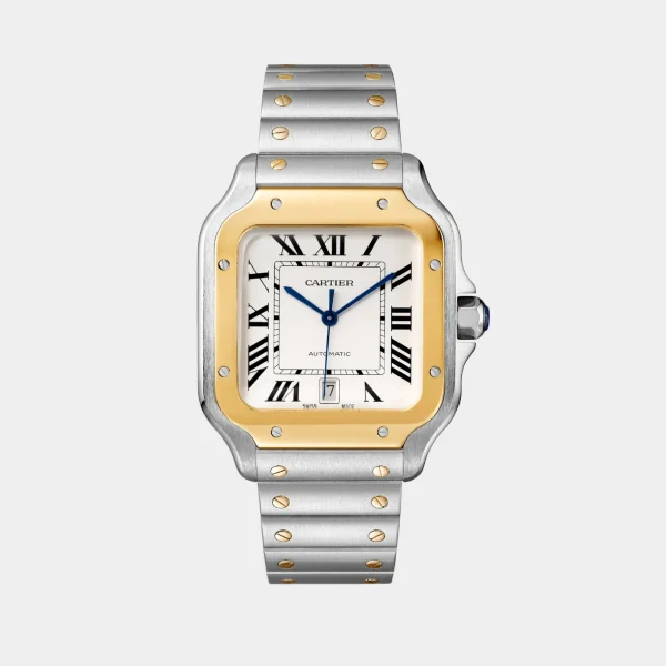 Cartier Santos Large Gold & Silver Two Tone Watch