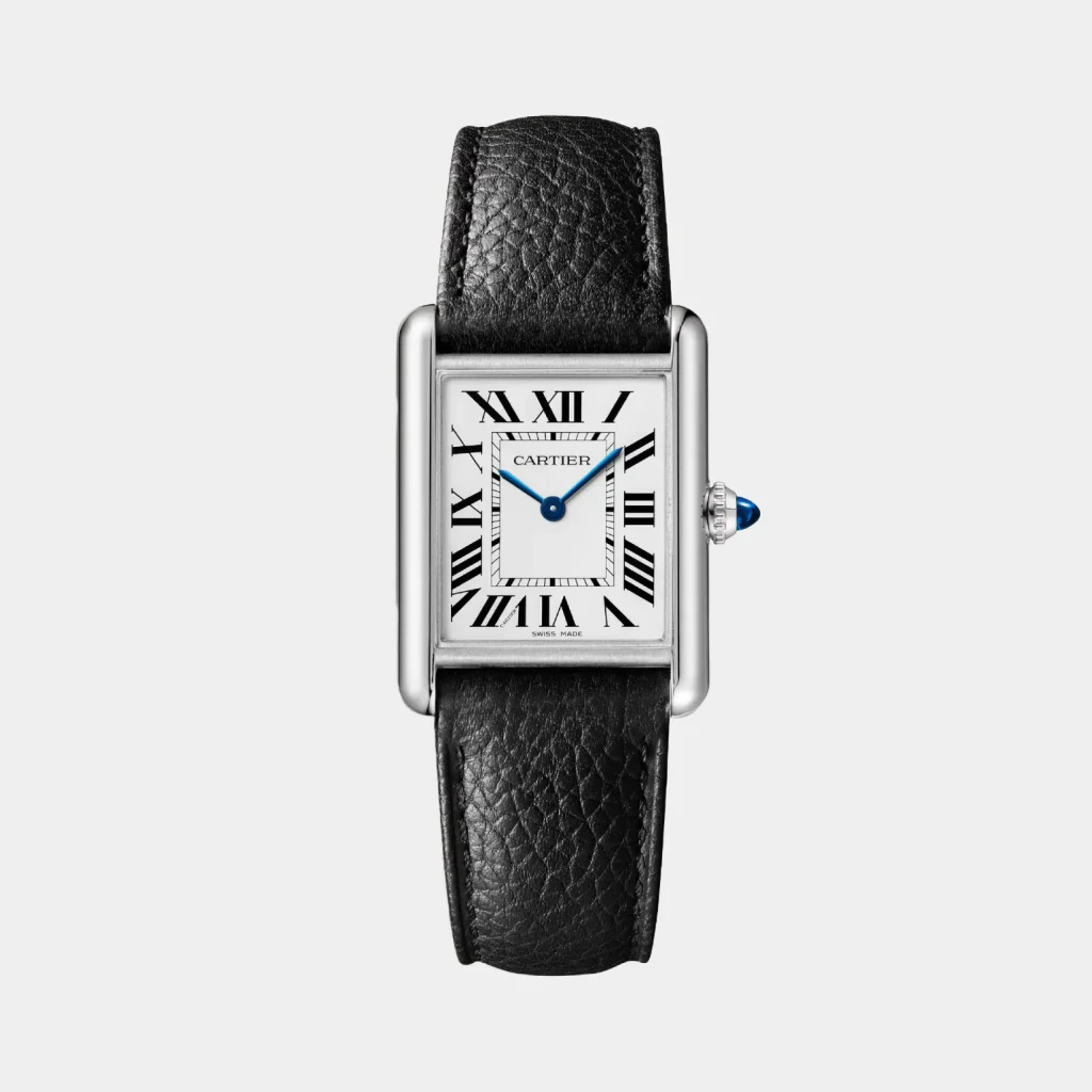 Cartier Tank Solo Large Silver with Black Strap