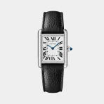 Cartier Tank Solo Large Silver with Black Strap