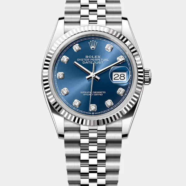 Datejust Blue Diamond Dial Stainless Steel Ladies Watch