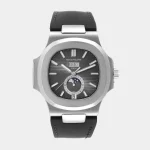 Nautilus Annual Calendar Moonphase Black Leather Belts Watch