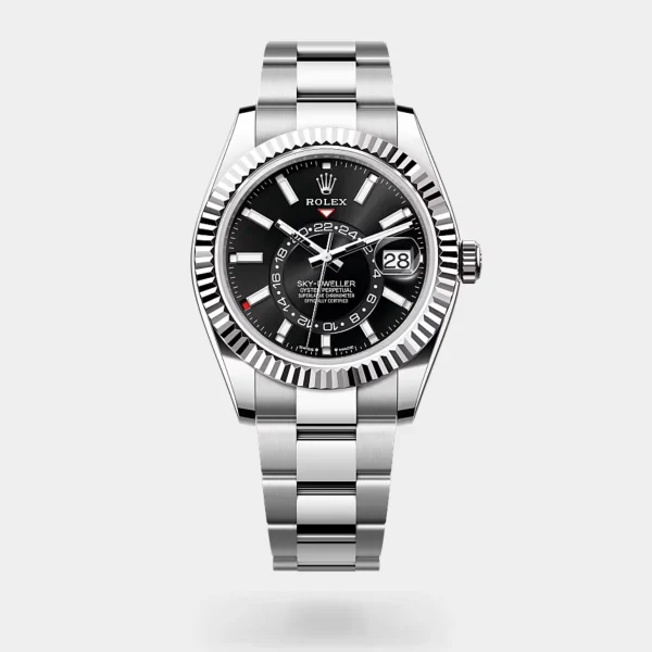 Sky-Dweller Silver Steel Black Dial