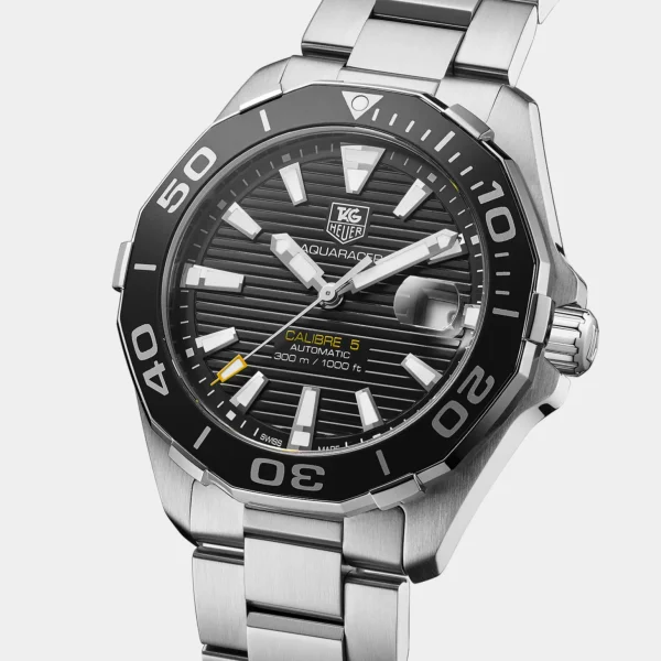 Tag Heuer Aquaracer Calibre 5 Black Dial Stainless Steel Watch