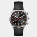 TAG Heuer Carrera Chronograph Leather Strap Black Dial Watch