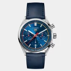 TAG Heuer Carrera Chronograph Leather Strap Blue Dial Watch