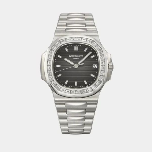 Patek Philippe Nautilus Diamond Baguette Bezel Black Dial
