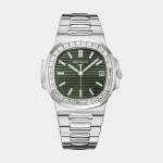 Patek Philippe Nautilus Diamond Baguette Bezel Green Dial
