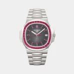 Patek Philippe Nautilus Stainless Steel Red Ruby Edition Silver