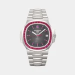 Patek Philippe Nautilus Stainless Steel Red Ruby Edition Silver