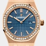 Audemars Piguet Royal Oak Ladies RoseGold Blue Dial