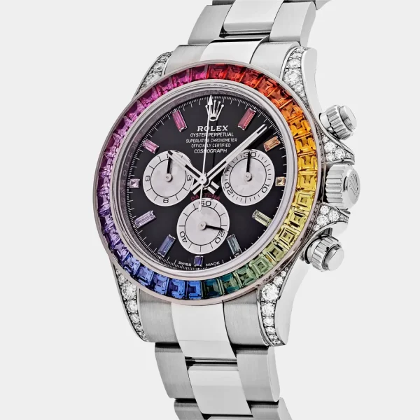 Daytona ‘Rainbow’ Stainless Steel Black Dial Sapphire Bezel