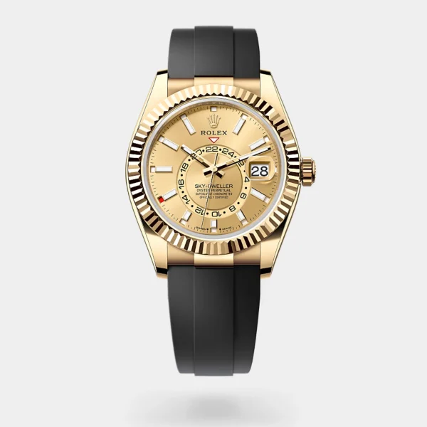 Rolex Sky-Dweller Yellow Gold Champagne Dial Oysterflex