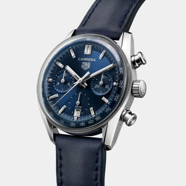 TAG Heuer Carrera Chronograph Blue Leather Watch (1)