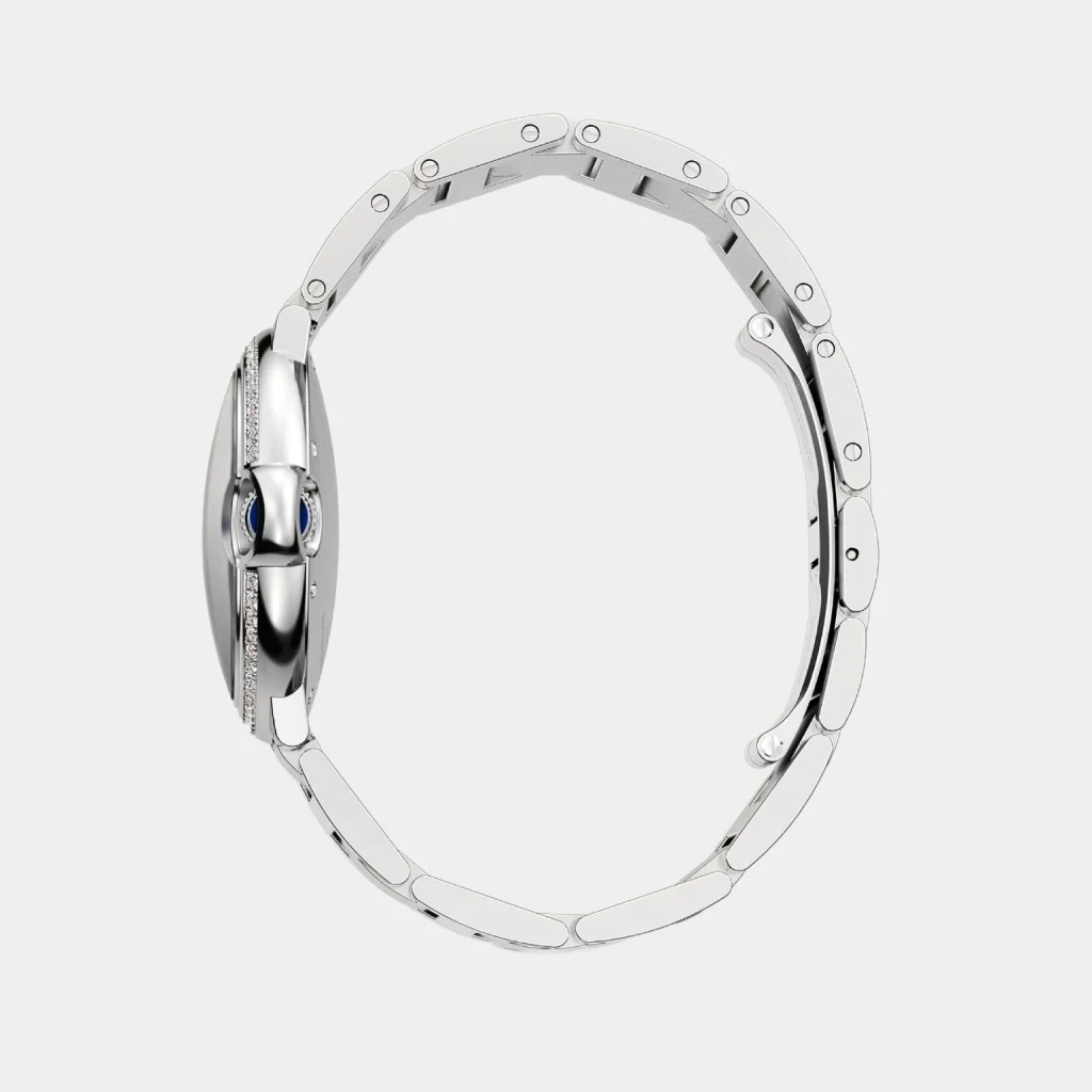 Cartier Ballon Bleu De Stainless Steel with Diamond Bezel