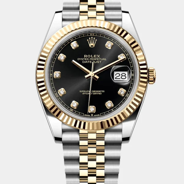Datejust Stainless Steel Black Diamond Dial Watch
