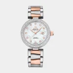 Omega DeVille Ladymatic Rose Gold & Silver Diamond Bezel Watch