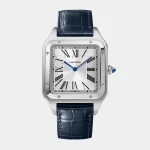 Santos-Dumont Stainless Stainless steel Blue Leather Beltwatch